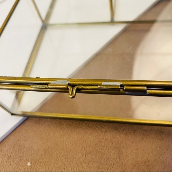 GLASS brass display case jewelry case box locking hinge mini miniature small - Picture 7 of 15
